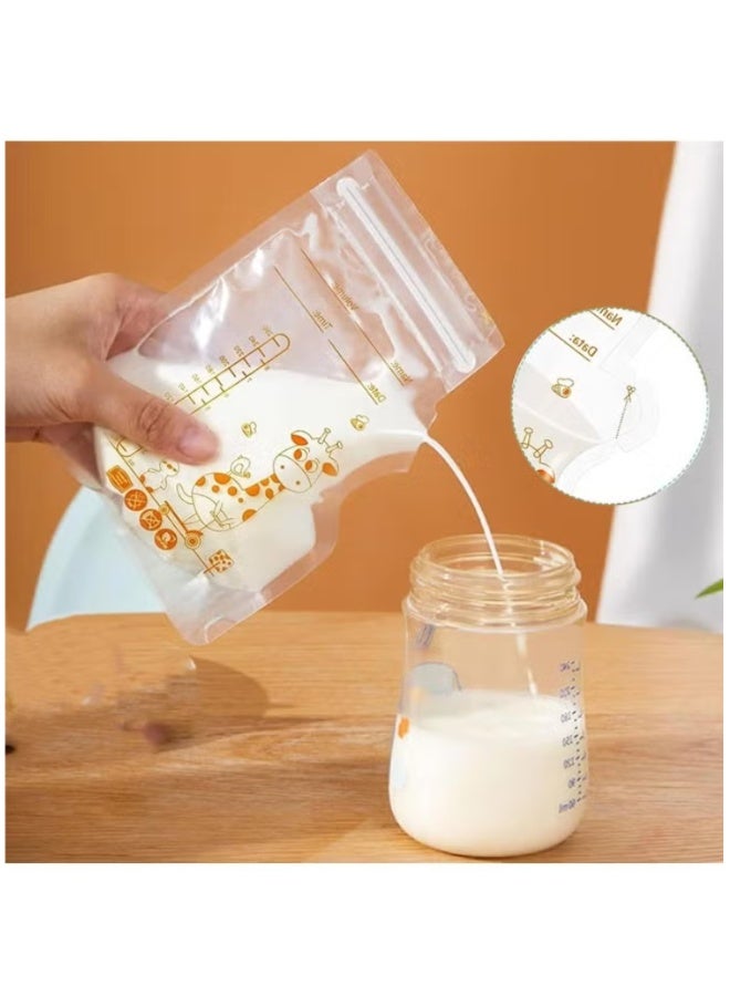 ColaBear 50Pcs 250ML Breastmilk Storage Bags for Breastfeeding Doubled Sealed Breast Milk Storing Bags BPA Free Self Standing Breastmilk Bags - Image 4
